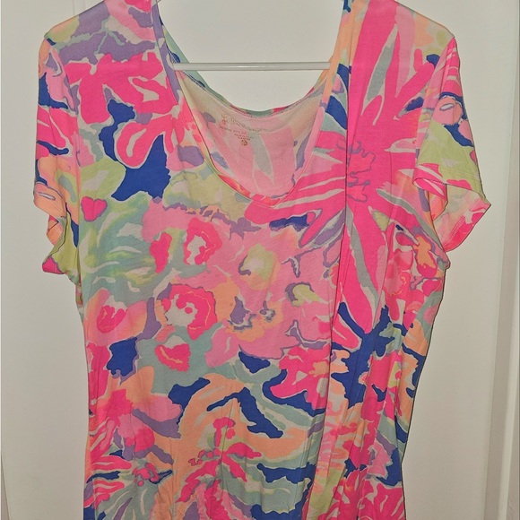 LILY PULITZER BRIGHT V NECK COTTON TOP - Picture 1 of 8